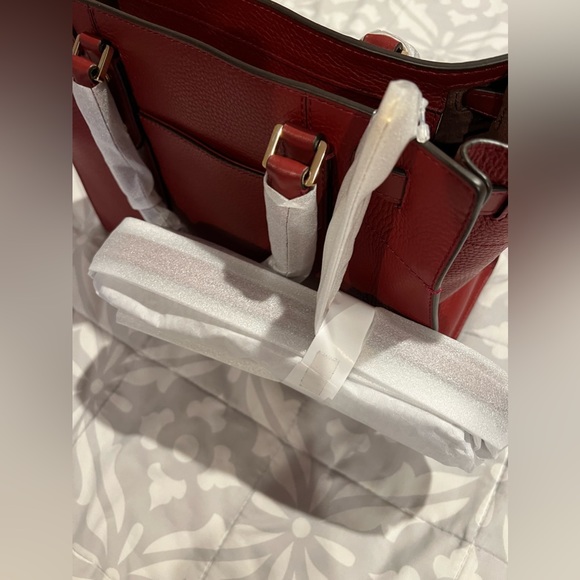 NEW MICHAEL KORS NOVEAU HAMILTON SATCHEL LEATHER BRANDY WINE LIMITED EDITION - Picture 6 of 8